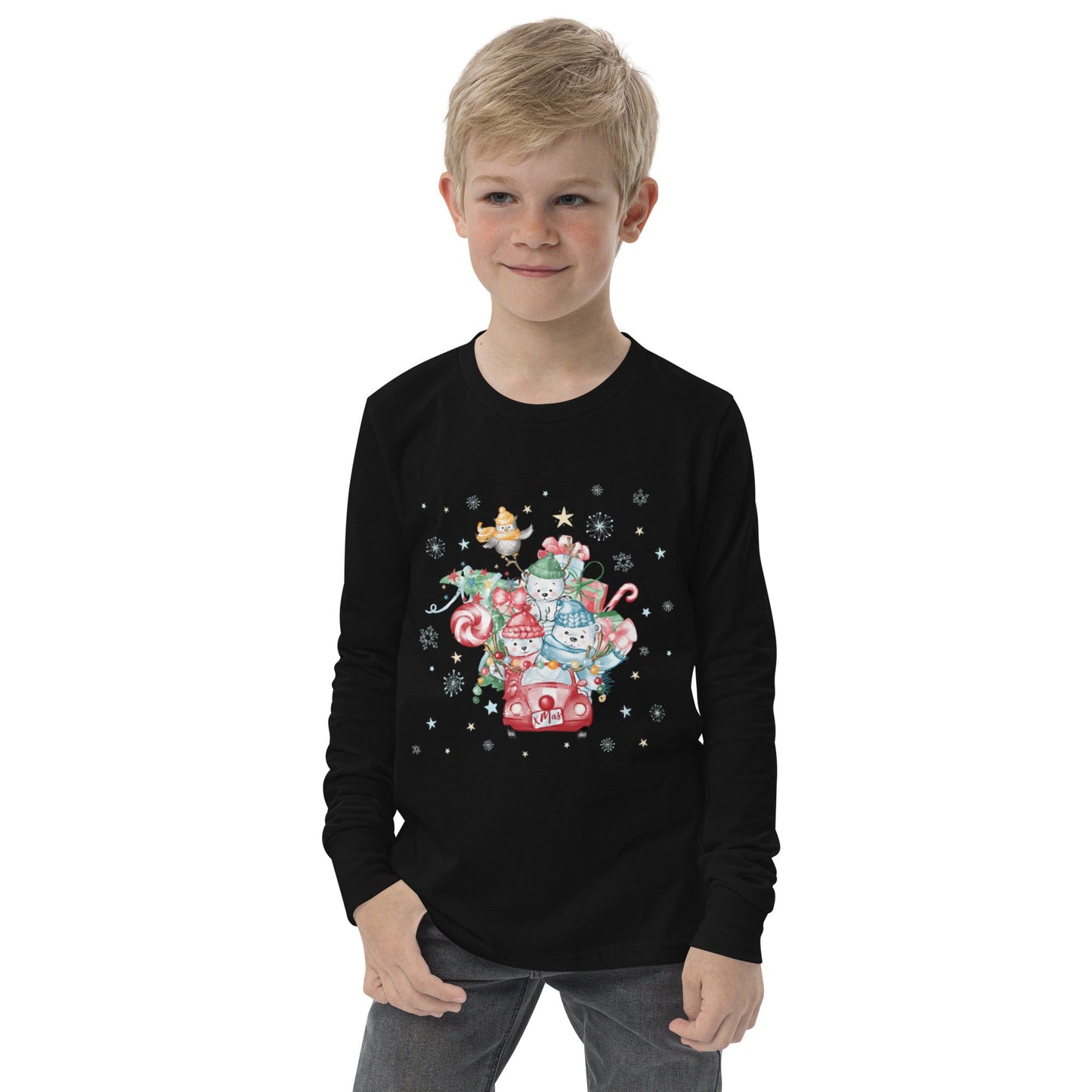 Christmas Car - Youth long sleeve tee