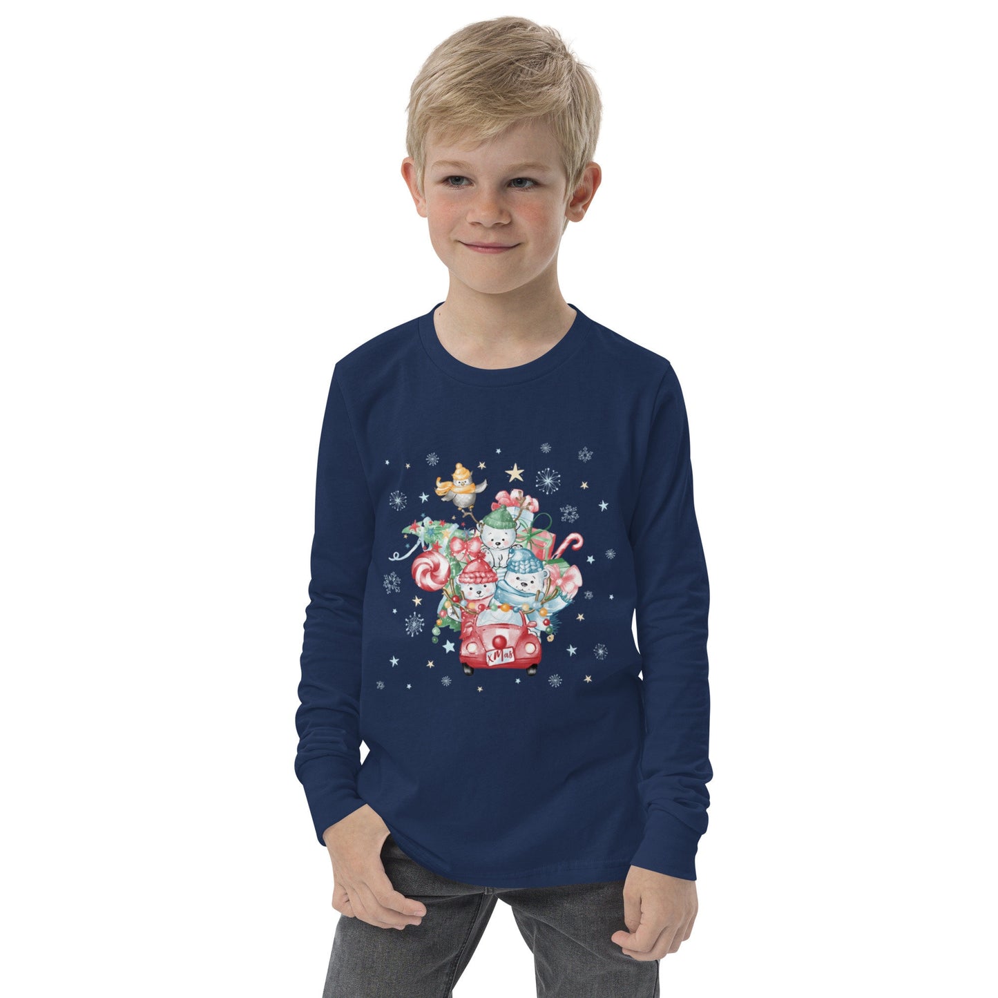 Christmas Car - Youth long sleeve tee