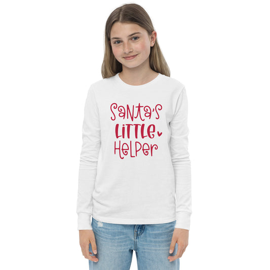 Santa's Little Helper - Funny Christmas - Youth long sleeve tee - Red